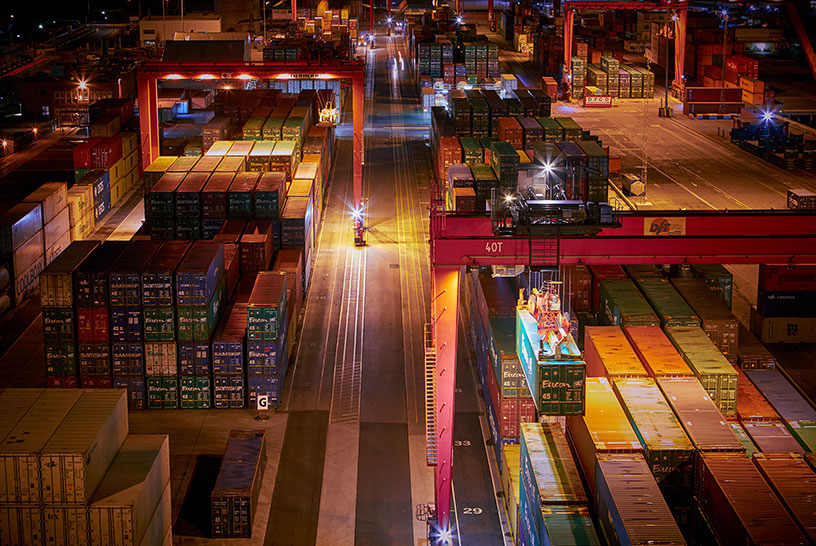 Dublin Ferryport Terminal at night